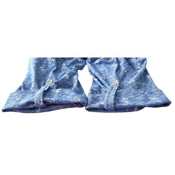 REBECCA MALONE SHORT SLV POINTED COLLAR V-NECK TOP, WOMENS, 1X, BLUE, ANCHORS - Picture 10 of 12